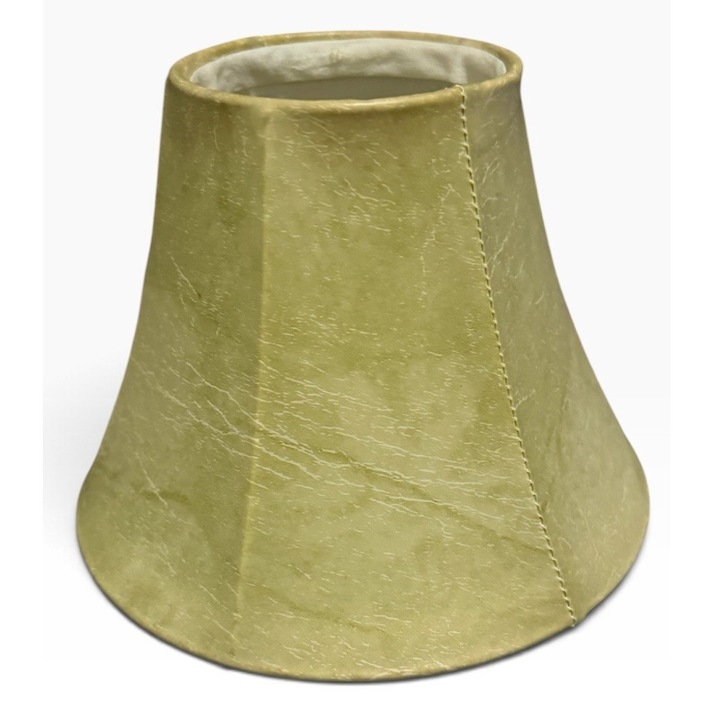 Beige Fabric  Faux Leather Bell Shaped Lamp Shade